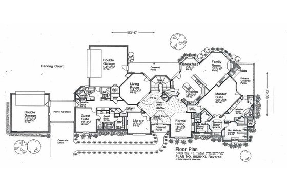 Floor Plan - Main Floor for European House Plan #310-350 - 5 bed, 4.5 bath