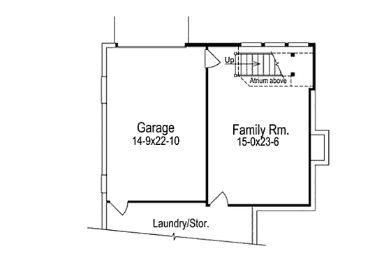 Floor Plan - Lower Floor for Cottage House Plan #57-309 - 2 bed, 2 bath