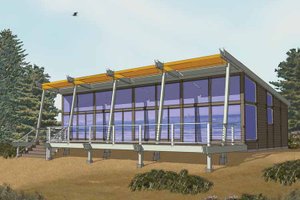 Contemporary Exterior - Front Elevation Plan #569-27
