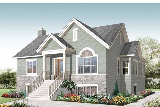 Exterior - Front Elevation 3 for Colonial House Plan #23-2521 - 4 bed, 2 bath