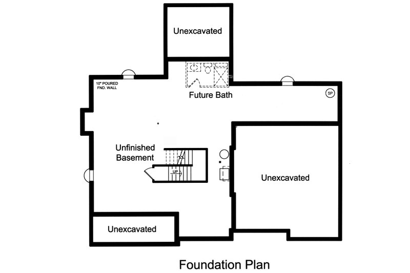 Architectural House Design - Unfinished Basement Foundation
