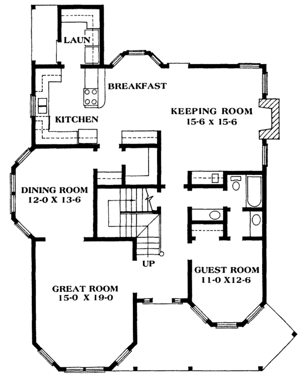Architectural House Design - Victorian Floor Plan - Main Floor Plan #1014-64