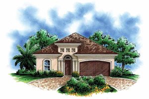 Architectural House Design - Mediterranean Exterior - Front Elevation Plan #1017-112