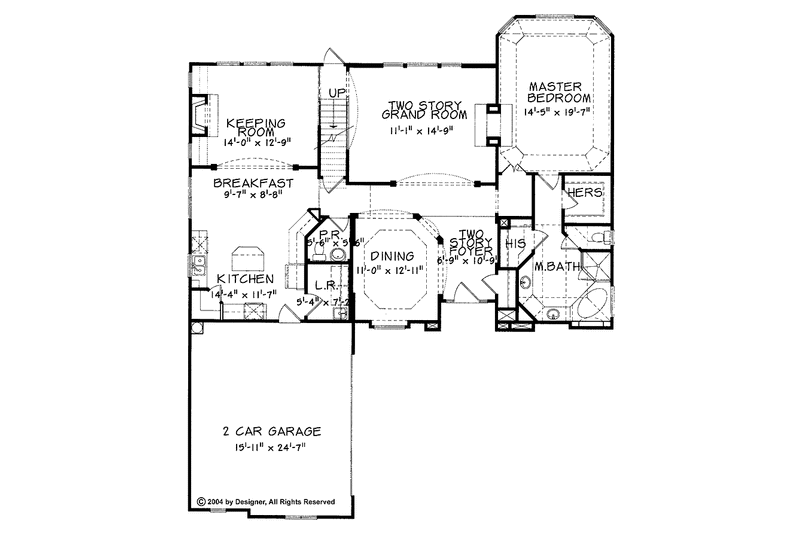 Home Plan - Floor Plan - Main Floor for Country House Plan #54-232 - 4 bed, 3.5 bath