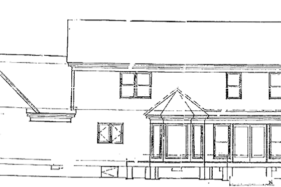 Exterior - Rear Elevation for Colonial House Plan #929-99 - 3 bed, 2.5 bath