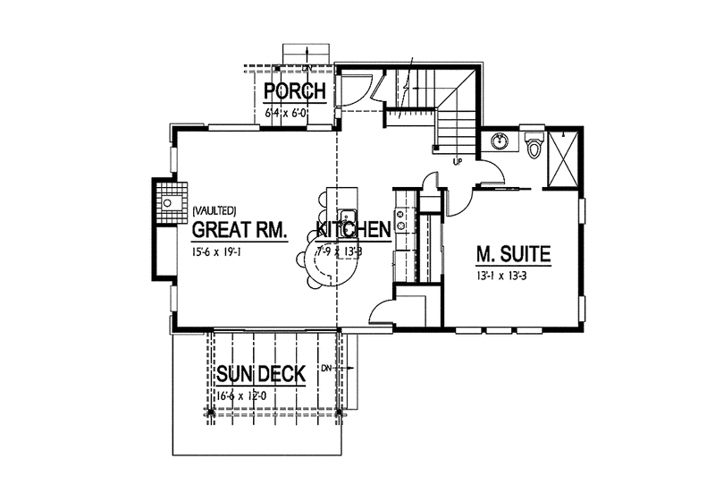 House Plan Design - Floor Plan - Main Floor for Contemporary House Plan #569-9 - 3 bed, 2 bath