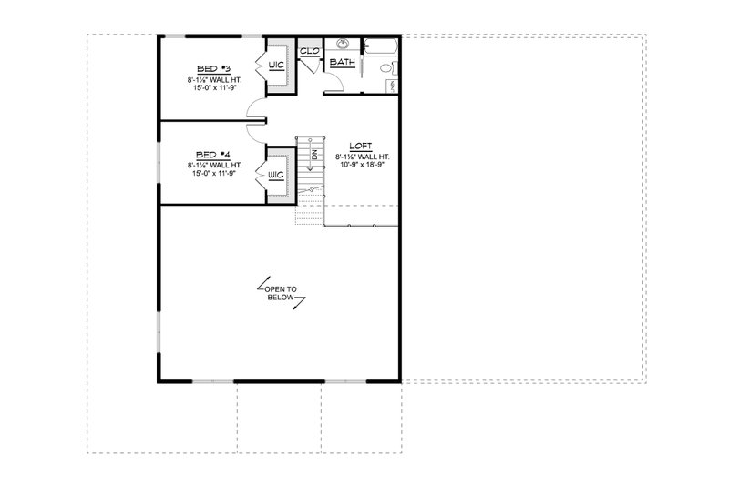 House Blueprint - Floor Plan - Upper Floor for Barndominium House Plan #1064-492 - 4 bed, 3.5 bath