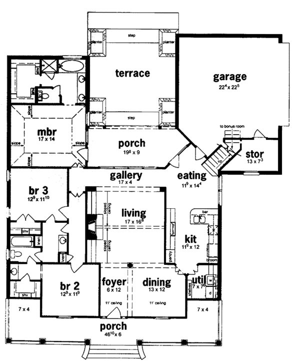 Home Plan - Classical Floor Plan - Main Floor Plan #36-520