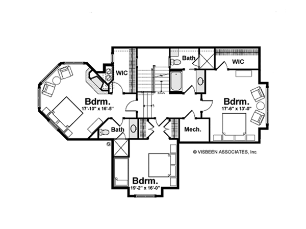 Architectural House Design - Country Floor Plan - Upper Floor Plan #928-233