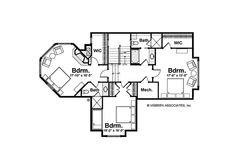 Architectural House Design - Floor Plan - Upper Floor for Country House Plan #928-233 - 4 bed, 4 bath