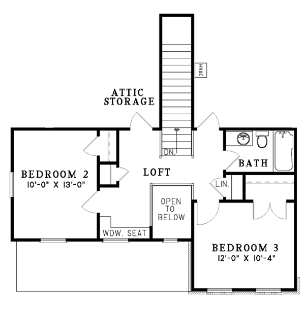 House Design - Country Floor Plan - Upper Floor Plan #17-3005