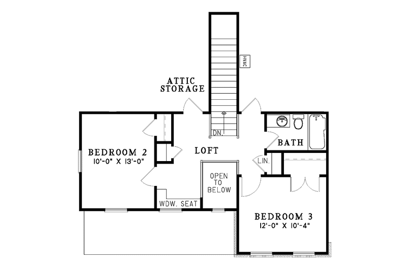 House Plan Design - Floor Plan - Upper Floor for Country House Plan #17-3005 - 3 bed, 2 bath