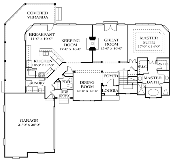 Home Plan - Traditional Floor Plan - Main Floor Plan #453-165