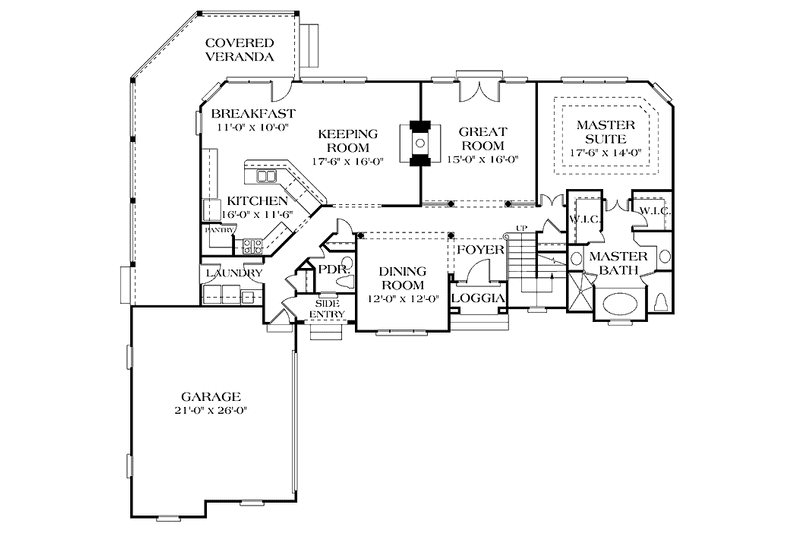 Dream House Plan - Floor Plan - Main Floor for Traditional House Plan #453-165 - 3 bed, 3.5 bath