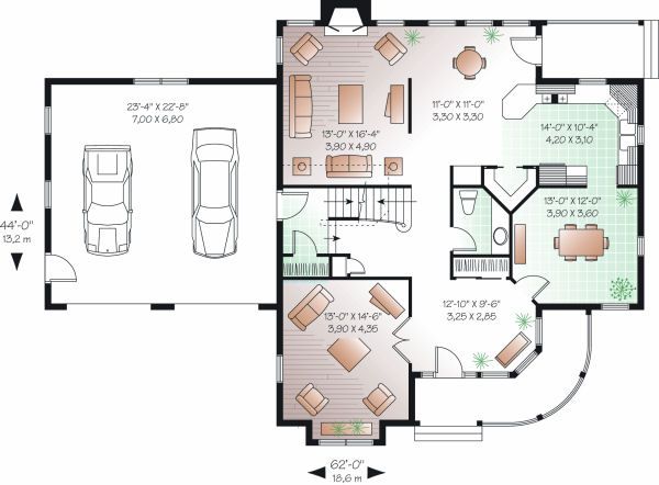 Architectural House Design - Victorian Floor Plan - Main Floor Plan #23-835