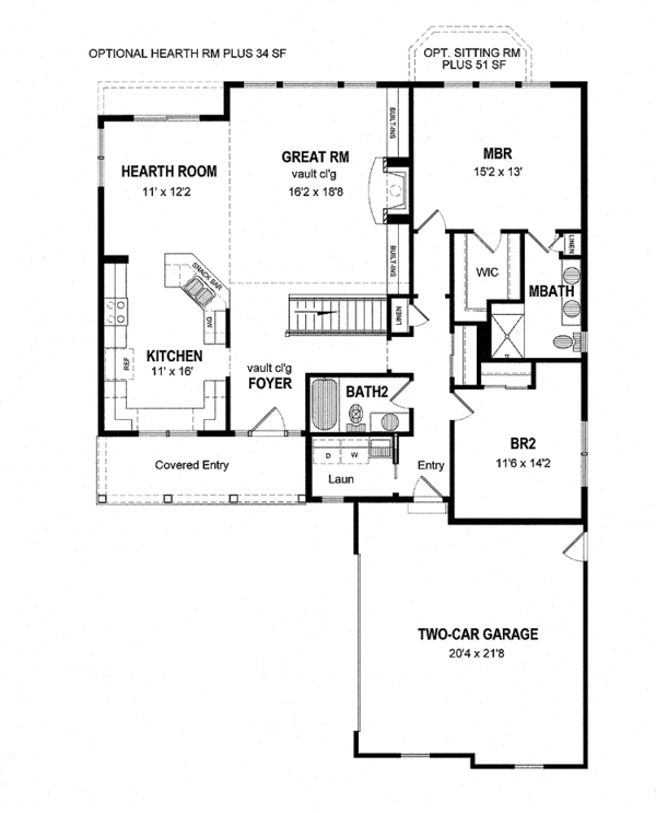 Home Plan - Craftsman Floor Plan - Main Floor Plan #316-257