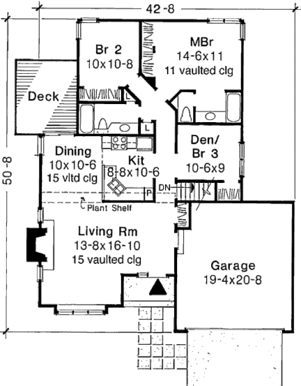 Cottage Floor Plan - Main Floor Plan #320-340