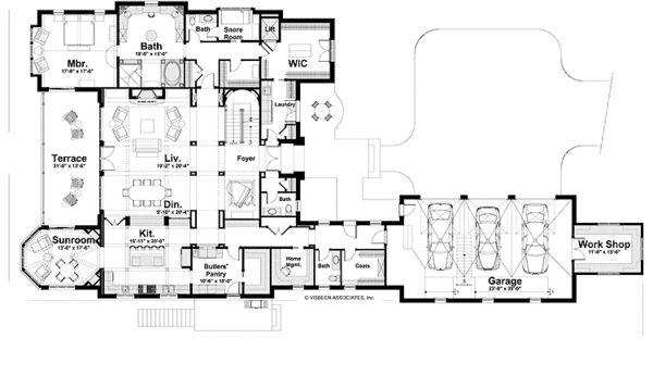 Country Floor Plan - Main Floor Plan #928-166