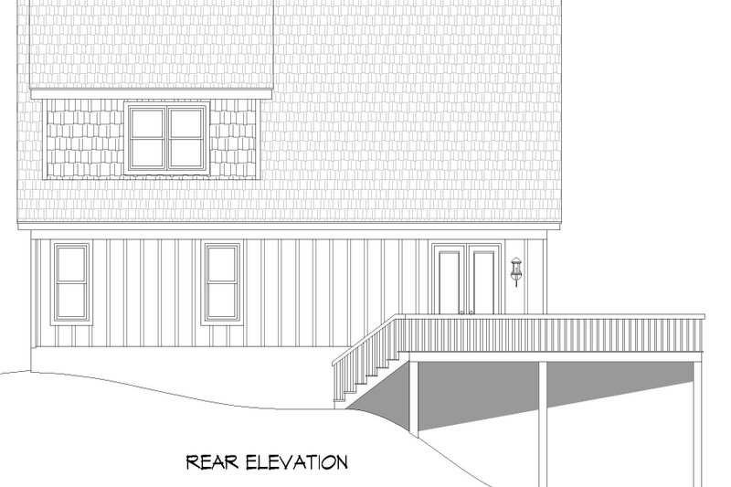 Home Plan - Exterior - Rear Elevation for Southern House Plan #932-902 - 3 bed, 3 bath