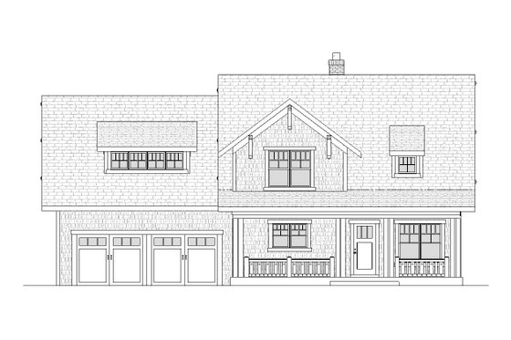 Exterior - Front Elevation 3 for Craftsman House Plan #901-56 - 4 bed, 3.5 bath