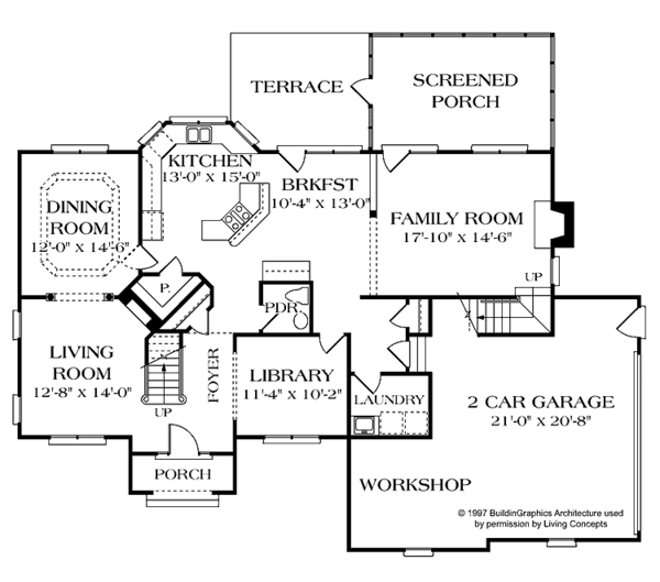 Dream House Plan - Traditional Floor Plan - Main Floor Plan #453-346