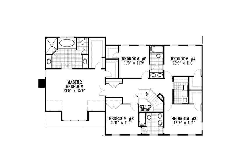 Home Plan - Floor Plan - Upper Floor for Country House Plan #953-30 - 5 bed, 3.5 bath