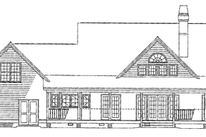 Exterior - Rear Elevation for Country House Plan #929-150 - 3 bed, 2.5 bath