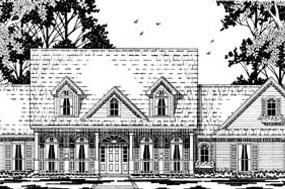 Exterior - Front Elevation for Southern House Plan #42-275 - 4 bed, 2.5 bath