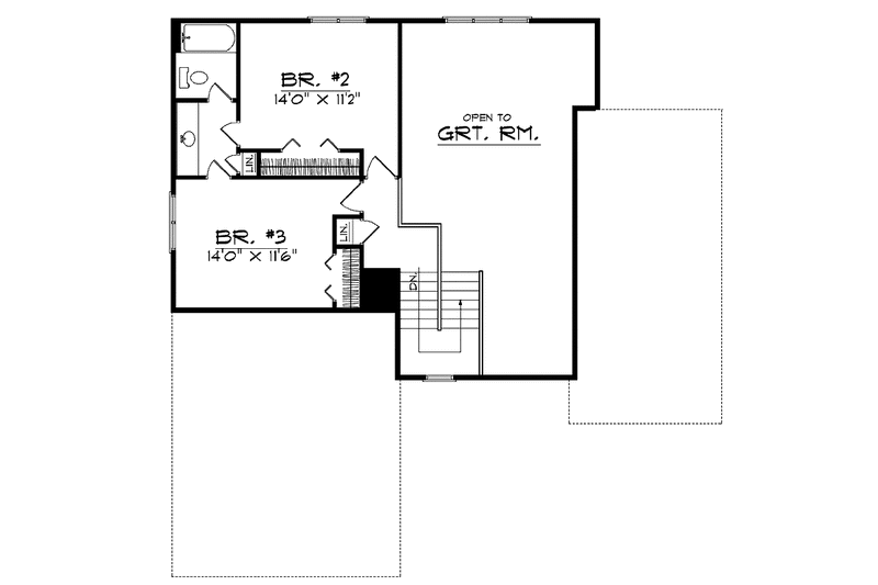 Dream House Plan - Floor Plan - Upper Floor for Traditional House Plan #70-1362 - 3 bed, 2.5 bath