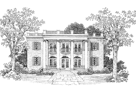 Exterior - Other Elevation for Classical House Plan #72-817 - 4 bed, 3 bath