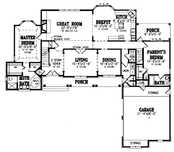 Dream House Plan - Traditional Floor Plan - Main Floor Plan #314-275