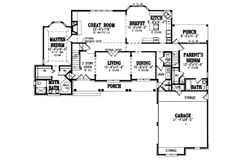 Home Plan - Floor Plan - Main Floor for Traditional House Plan #314-275 - 4 bed, 3.5 bath