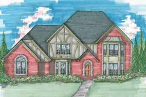 Tudor Exterior - Front Elevation Plan #136-108