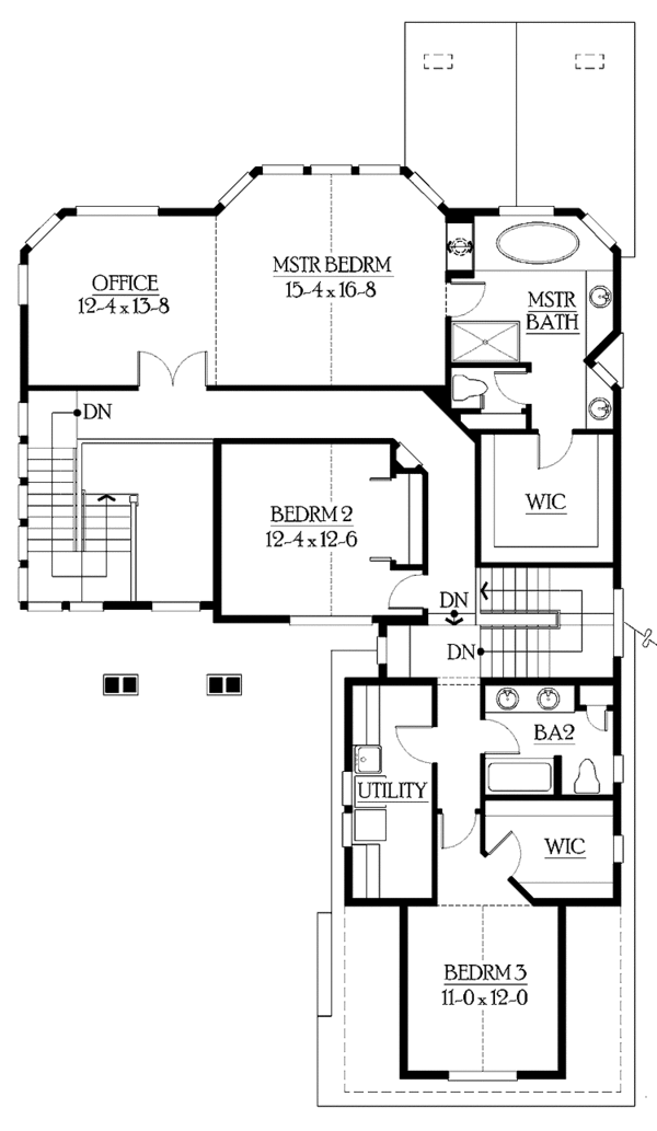 House Blueprint - Craftsman Floor Plan - Upper Floor Plan #132-479