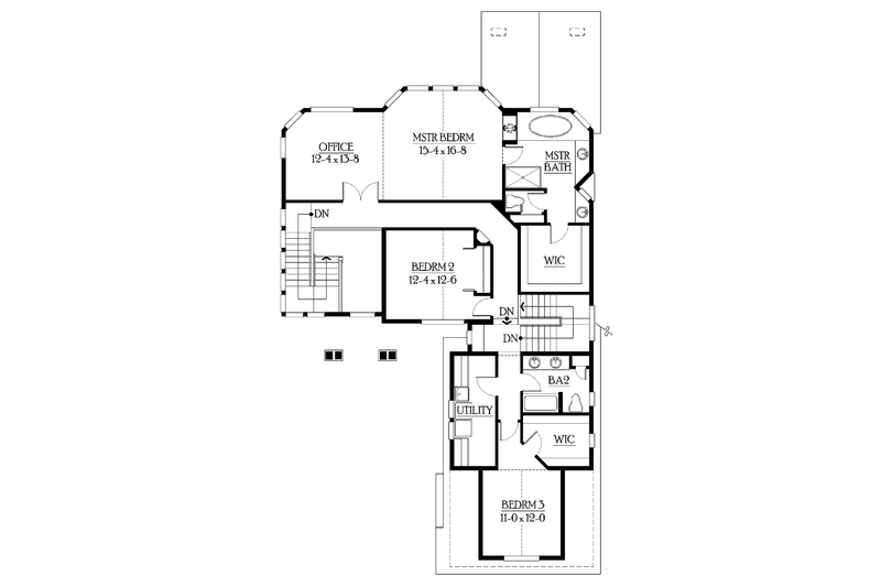 House Blueprint - Floor Plan - Upper Floor for Craftsman House Plan #132-479 - 5 bed, 4.5 bath