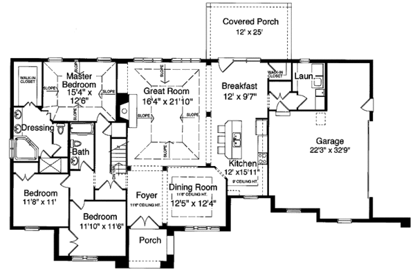 Country Floor Plan - Main Floor Plan #46-731