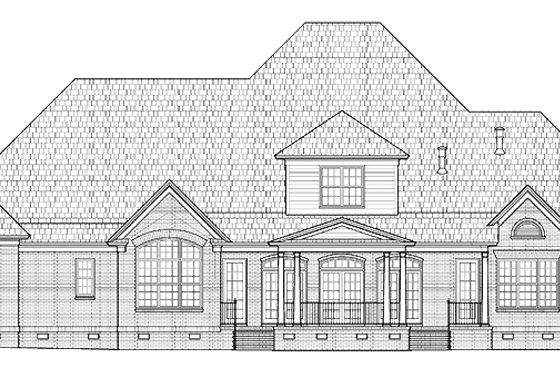 Exterior - Rear Elevation for Colonial House Plan #1054-14 - 4 bed, 3 bath
