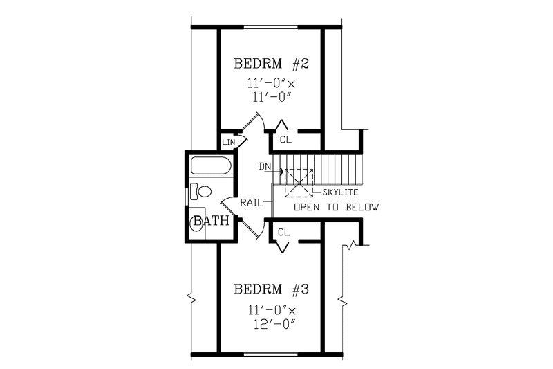 Home Plan - Floor Plan - Upper Floor for Log House Plan #314-211 - 3 bed, 2 bath