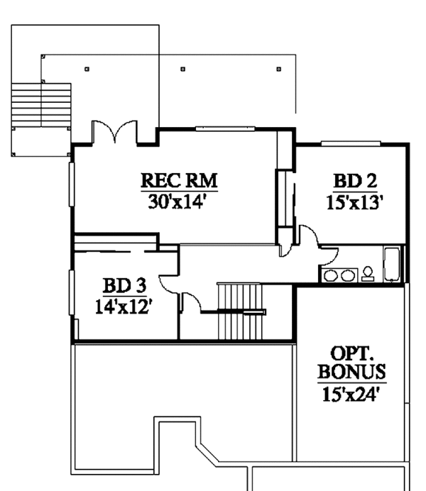Home Plan - Contemporary Floor Plan - Lower Floor Plan #951-13