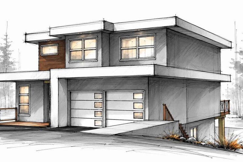 Architectural House Design - Exterior - Other Elevation 2 for Contemporary House Plan #1101-69 - 3 bed, 3.5 bath