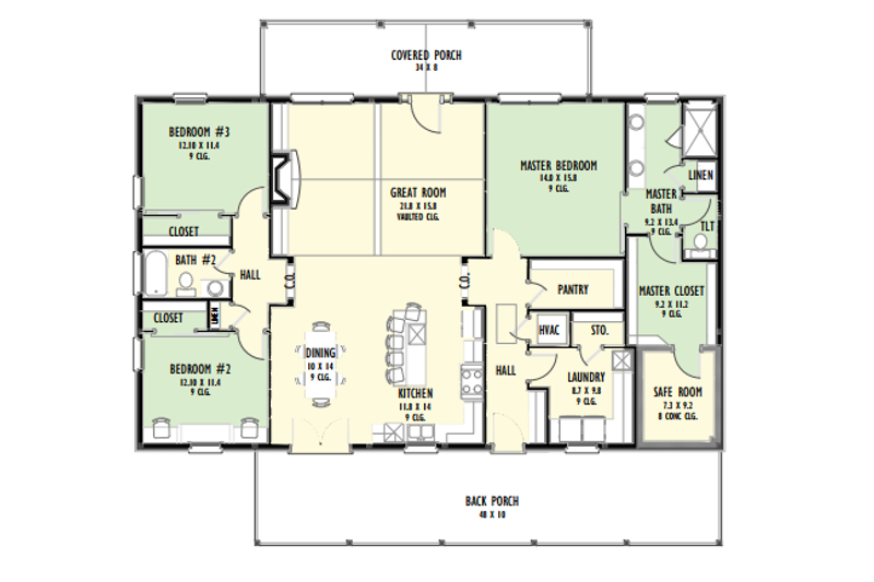 Dream House Plan - Floor Plan - Main Floor for Farmhouse House Plan #1092-67 - 3 bed, 2 bath