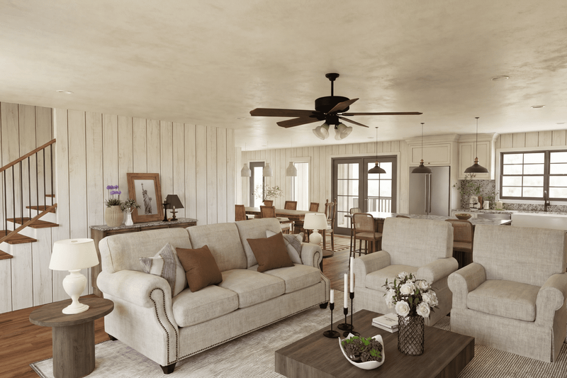 Architectural House Design - Interior - Family Room 1 for Cottage House Plan #923-454 - 3 bed, 2.5 bath
