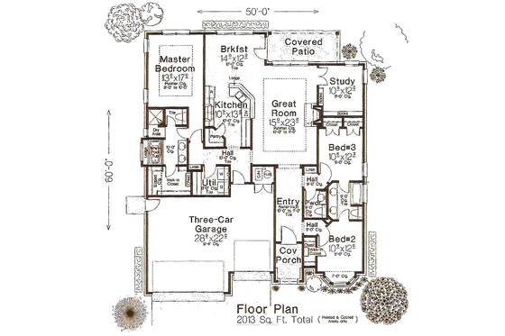Floor Plan - Main Floor for European House Plan #310-978 - 3 bed, 2.5 bath