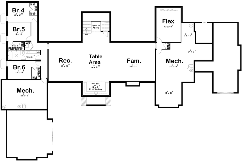 Dream House Plan - Floor Plan - Lower Floor for Cottage House Plan #455-696 - 3 bed, 4 bath