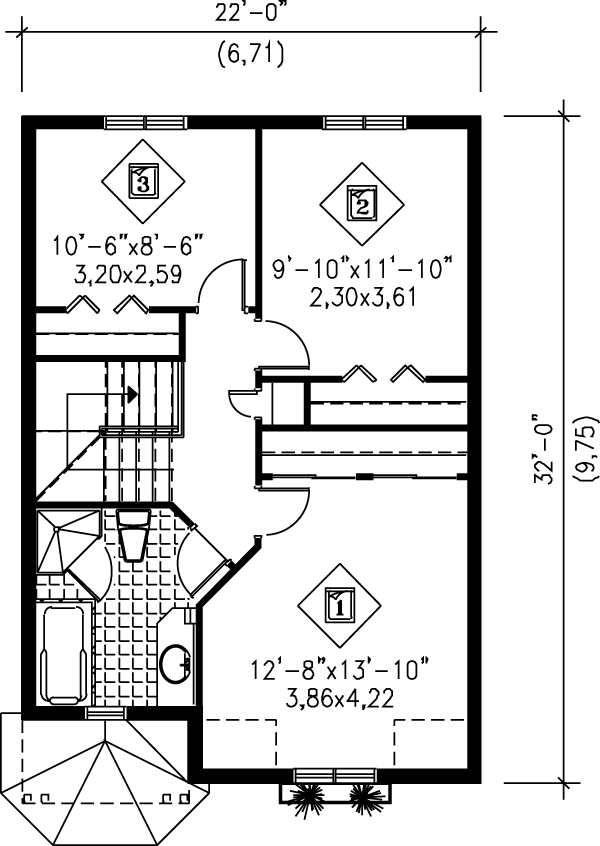 Victorian Floor Plan - Upper Floor Plan #25-202