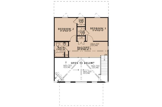 Floor Plan - Upper Floor for Beach House Plan #923-414 - 3 bed, 2.5 bath