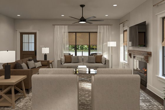 Interior - Family Room 1 for Farmhouse House Plan #455-679 - 5 bed, 2.5 bath