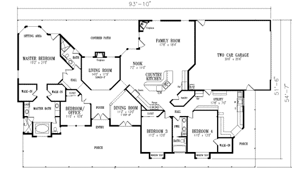 Southern Floor Plan - Main Floor Plan #1-697
