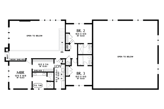 Floor Plan - Upper Floor for Country House Plan #48-1113 - 3 bed, 3.5 bath