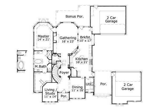 Colonial Floor Plan - Main Floor Plan #411-335